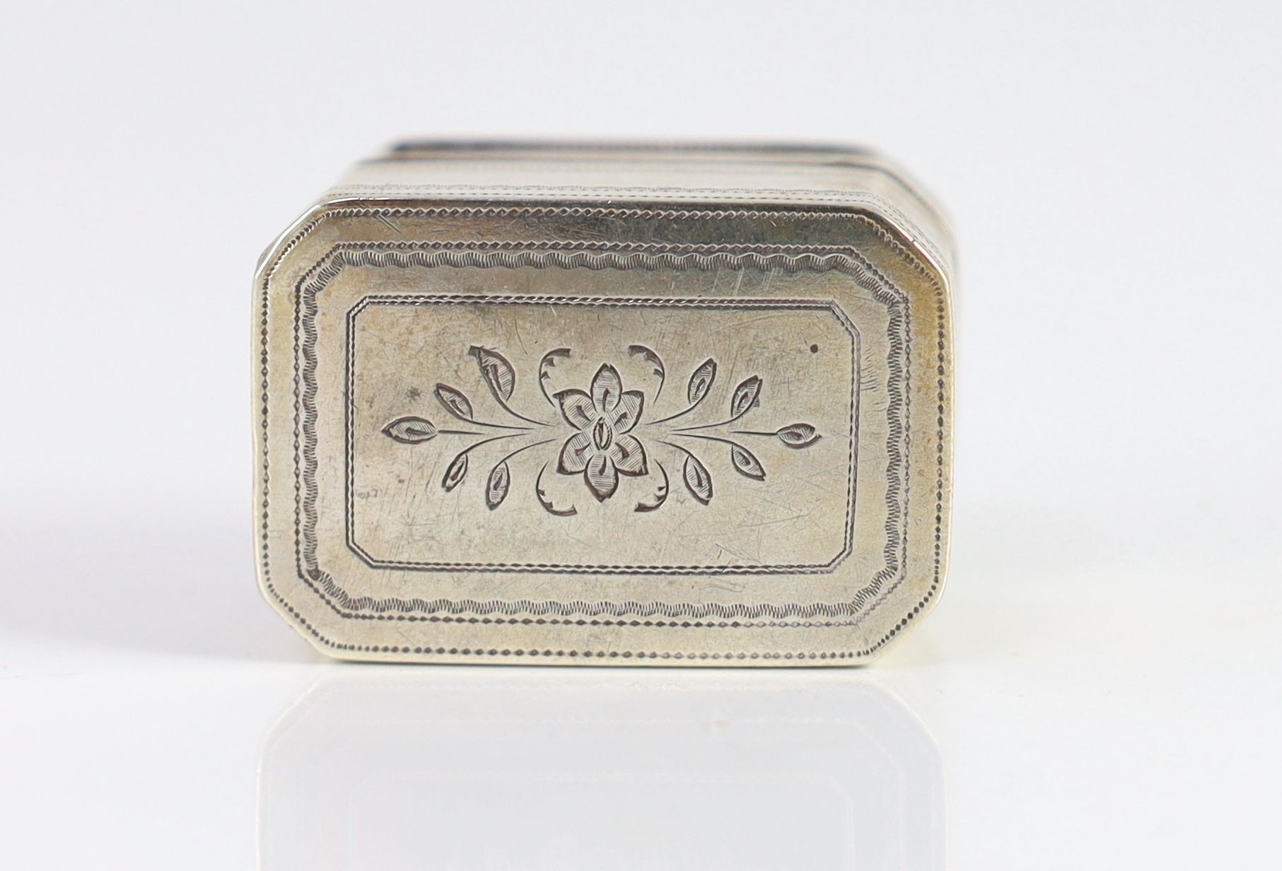 A George III silver octagonal nutmeg grater, by Joseph Wilmore